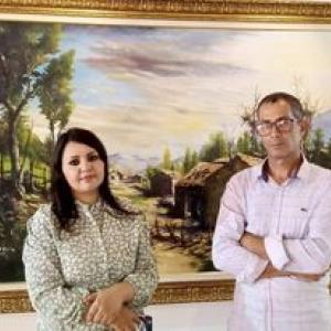 Avec l’Artiste peintre Noureddine Kichou (de Tizi N Béchar-Ammoucha -wilaya de Sétif)
