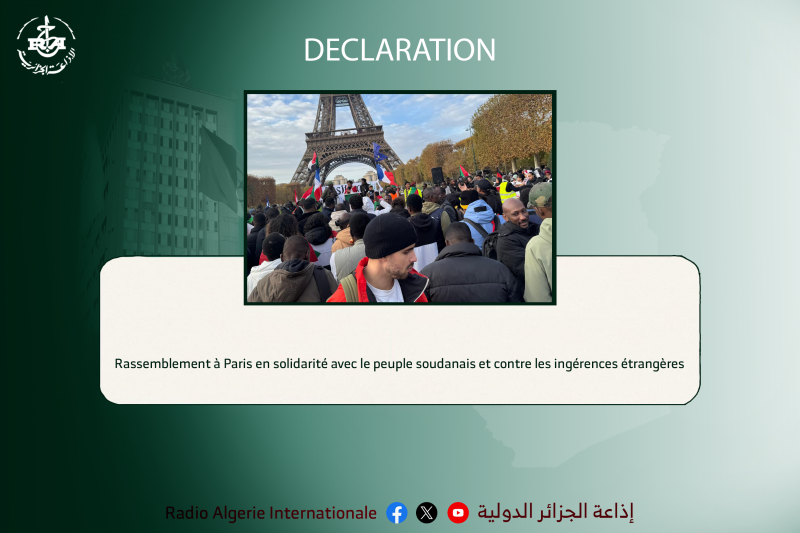 Rassemblement à Paris en solidarité avec le peuple soudanais et contre les ingérences étrangères