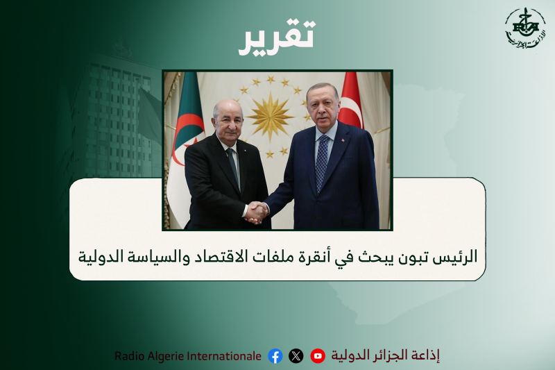 تعزيز الشراكة الاستراتيجية: الرئيس تبون يبحث في أنقرة ملفات الاقتصاد والسياسة الدولية